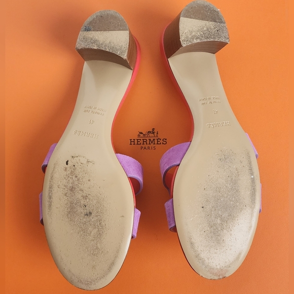 Hermes Oasis Sandal Purple Suede Size 41 - Picture 4 of 5